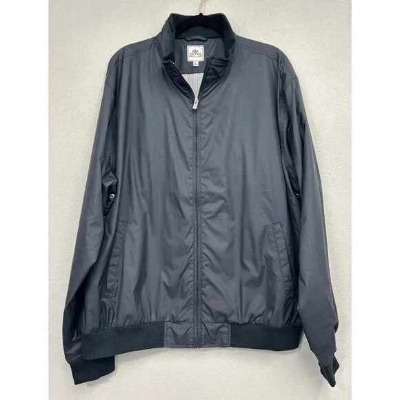 Peter Millar Jacket Men’s XL Black Full Zip Golf Windbreaker Bomber Outdoor